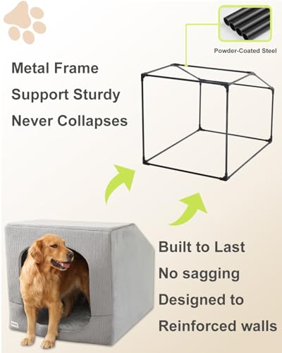 Indoor Dog House Extra Large Sized Dog Tent with Cave Bed 42x30ins (XX-Large (42"L x 30"W x 30"Th))