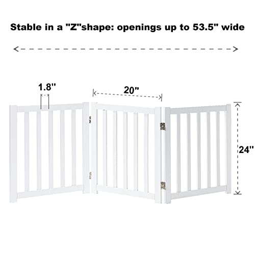 Wooden Free Standing Dog Gate 60" W x 24" H (White / 60"W x 24"H)