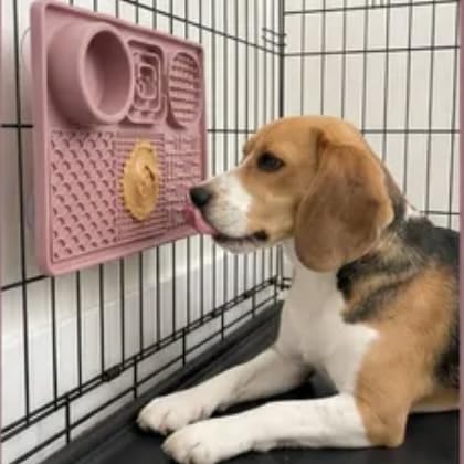 Silicone Dog & Cat Lick Mat with Strong Suction Cups (Pink)