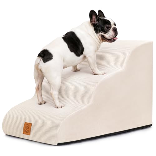 Dog Stairs for Small Dogs and Cats (Beige / 3-Step (H15.7))