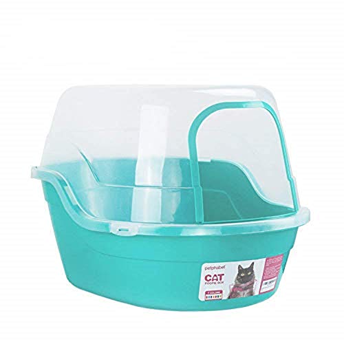 Jumbo Hooded Cat Litter Box (Teal)