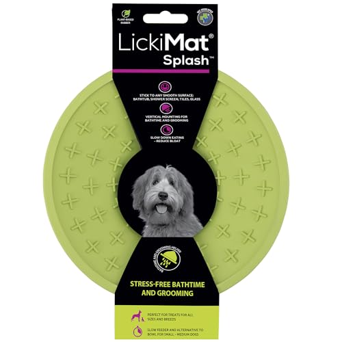 Splash Slow Feeder Bowl Lick Mat for Dogs (Green)