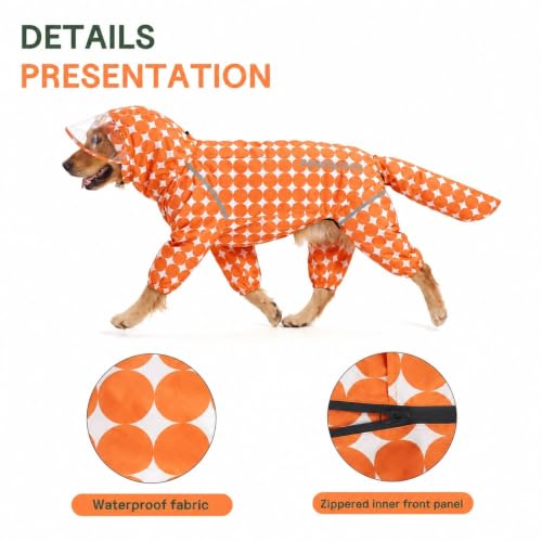 Polka Dot Dog Raincoat (Orange / Small)