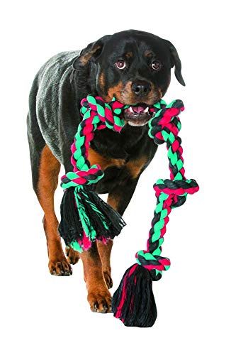 Mammoth Flossy Chews Multi Color 5 Knot Rope Tug (X-Large 36" / 5 Knot)