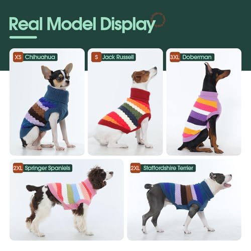 Dog Sweater Christmas Dog Sweaters for Extra Small Dogs Soft Warm Doggie Sweater Colorful Cable Knitted Vest (X-Small (Chest: 11.8''; Weight: 2 - 5LB) / Red)