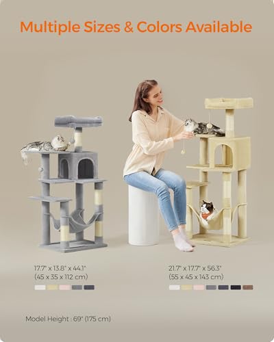 Cat Tree 54.2 (54.2 Inches / Beige)