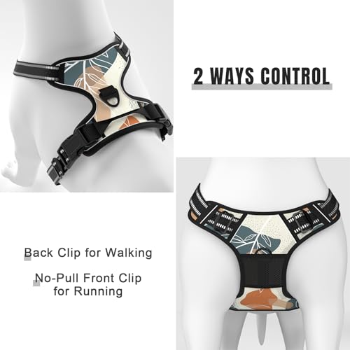 No Pull Dog Harness (Boho Abstract Leaves / Small)