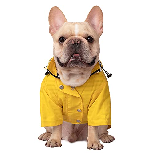 Premium 2 Layer Zip Dog Raincoat Poncho w (Medium / Yellow)