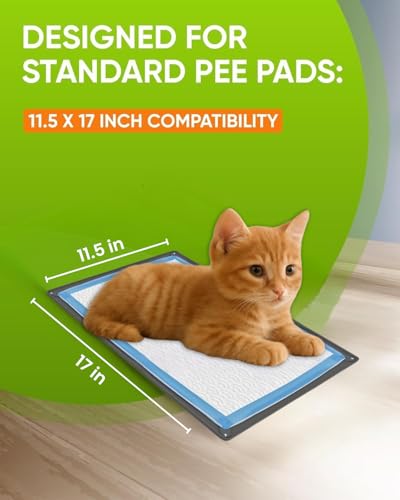 Dog Pee Pad Holder Tray Fits for 11.5” x 17” Pee Pads (17 x 11.5 Inches / Grey)