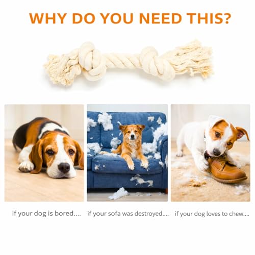 Dog Rope Toy for Aggressive Chewers (2 Knots)