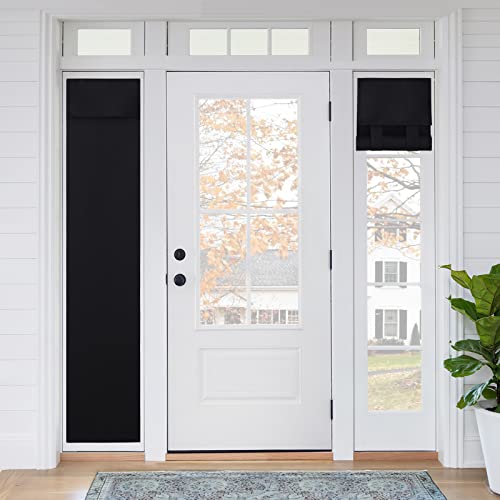 No Drill 12 inch Curtains for Sidelight French Door Curtain (Black / 12"W x 72"L (Pack of 1))