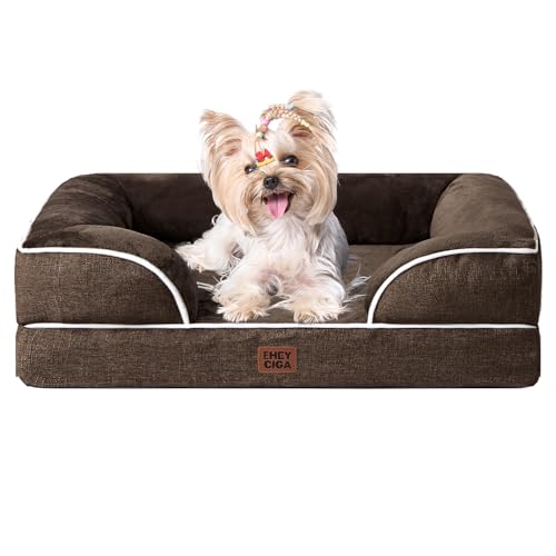 Orthopedic Small Dog Bed (Brown / 24.0"l X 18.0"w X 6.0"th)