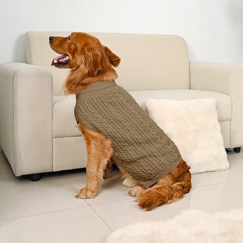 Dog Sweater 2 Pack for Large Dogs (Red & Brown / X-Large)