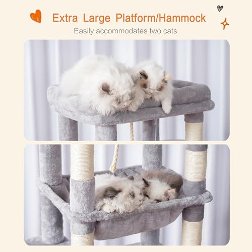 Cat Tree for Large Cats (Light Gray / 60 inch)