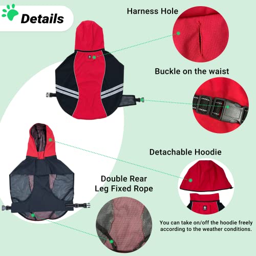 Dog Raincoat for Medium Large Extra Large Dogs (Small / Red)
