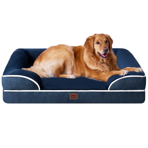 Egg Crate Memory Foam Dog Bed (Navy / 41.0"l X 27.0"w X 6.5"th)