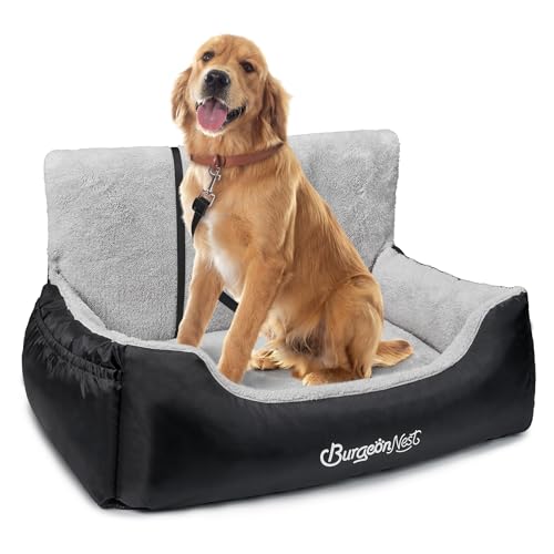 Dog Car Seat for Small Dogs & Cats Under 55 lbs (Black / Large)