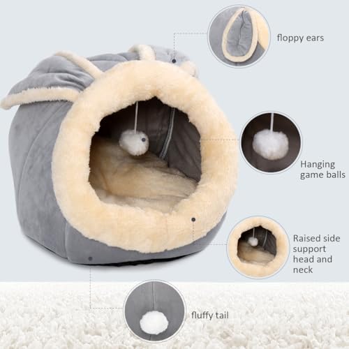 Cat Beds for Indoor Cats (Rabbite Gray / M)