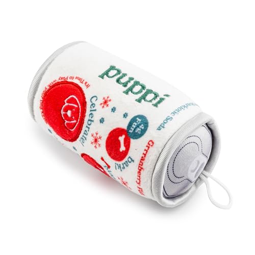 Puppi Plush Dog Toy (Puppi Solda Grrranberry Fizz (White, Red))