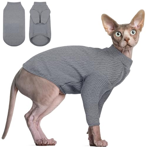 Sphynx Hairless Cats Shirt Pullover Kitten T (XX-Large / Grey)