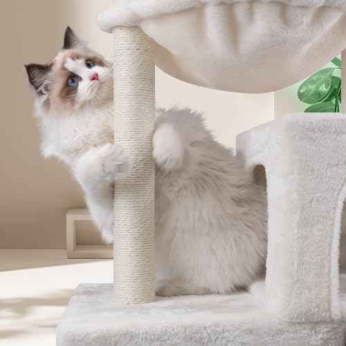 Cat Tree Has Scratching Toy with A Ball Activity Centre Cat Tower Furniture Jute (Beige / 37.4'')