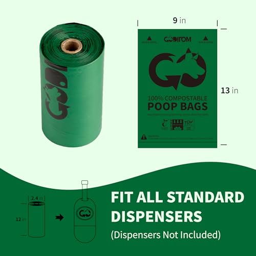 Certified Home Compostable Dog Poop Bags (Dark Green / 120 Count (Pack of 1))