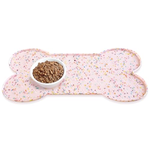 Dog Food Mat Anti (19.4" x 9.8" / Donut Pink)