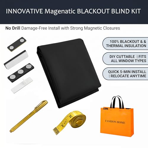 100% Blackout Curtains Magnetic Portable Blackout Window Cover 118" x 57"
