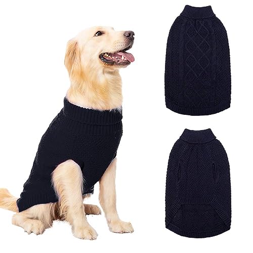 Turtleneck Dog Sweater (Medium / Navy Blue)