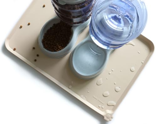 Large Silicone Pet Feeding Tray (24" x 16" / PapayaWhip)