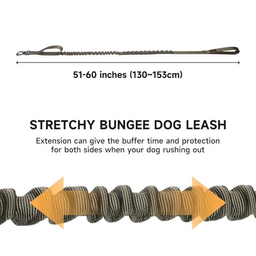 Tactical Military Bungee Nylon Dog Leash Adjustable (Ranger Green)