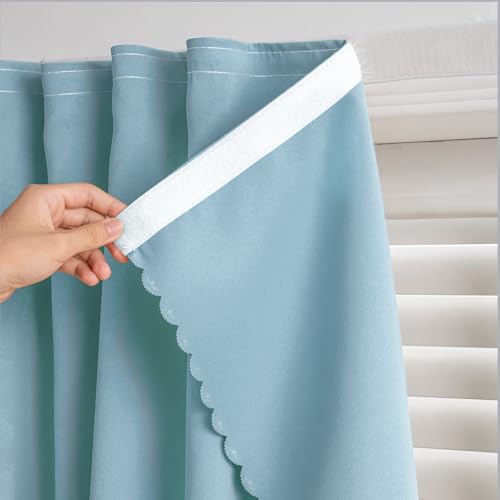 Adhesive Curtains for Window (59"W x 84"L (Pack of 1) / Lake Blue)