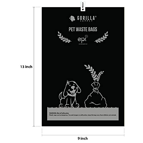 Dog Poop Waste Bags with Dispenser and Leash Tie (Black / 1 Count (Pack of 1000))