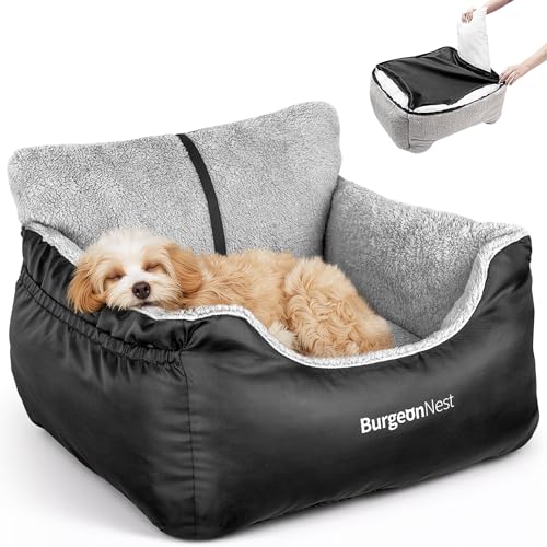 Dog Car Seat for Small Dogs & Cats Under 25 lbs (Black / Small)
