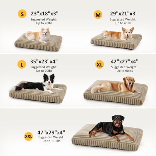 Dog Beds Large Sized Dog (Beige / L(35"x23"x4"))