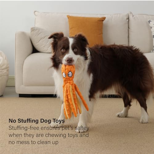 2 Pack Octopus Dog Toys (Orange+Green)