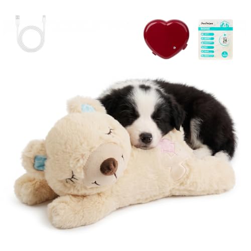 PetPrime Dog Plush Toy with Heartbeat for Puppies (Beige)