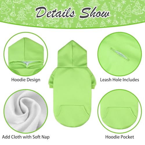 Dog Hoodie for Large Medium Small Dogs (Green / Large)