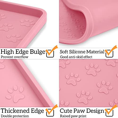 Pet Placemat for Dog and Cat (24.5"L x 16.5"W / Pink)