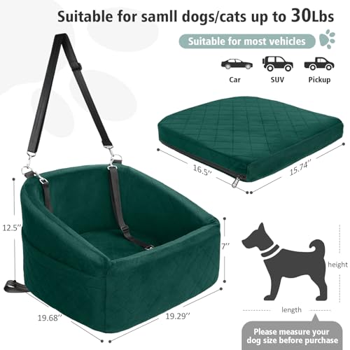 Dog Car Seat for Small Medium Dogs (Green)