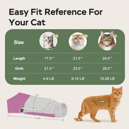 Cat Wrap for Cutting Nails (L(15-28lbs) / Pinkish Purple)