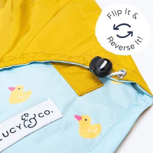 Lucky Ducky Reversible Raincoat for Dogs & Pets (X-Large)