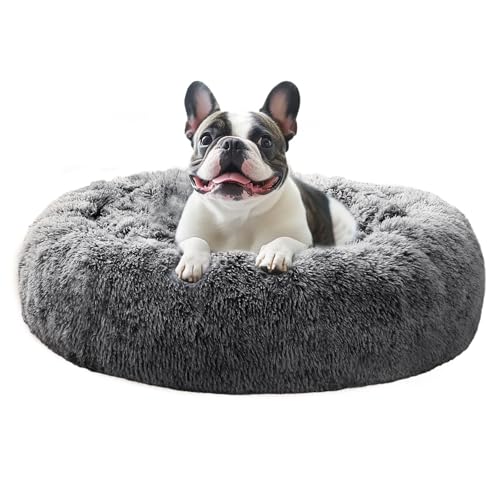 Calming Dog Bed Medium Size Dog (Dark Grey / 31.0"L x 31.0"W x 8.0"Th)