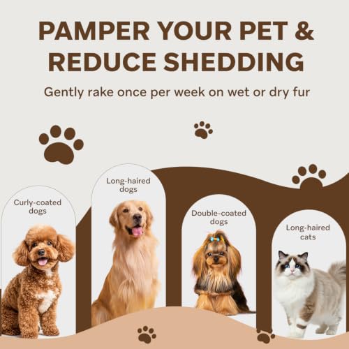 Undercoat Rake for Dogs (2 Sides Dematting Comb)