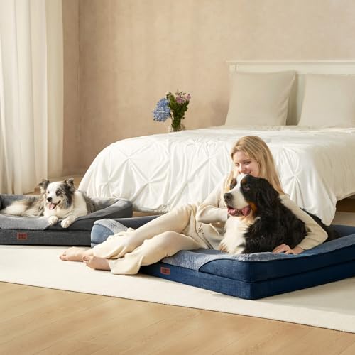 Orthopedic XXL Dog Bed for Large Dog (Navy / 52x41x8)
