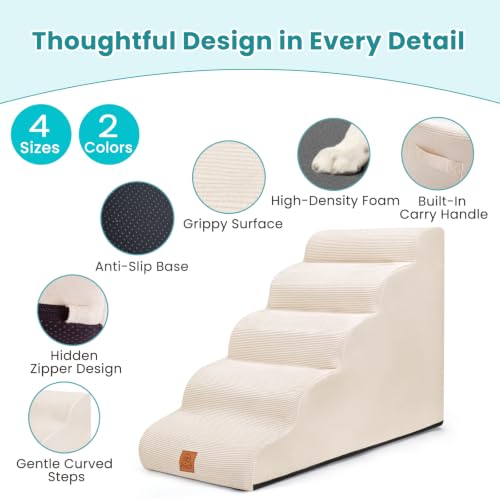 Dog Steps for High Bed (Beige / 5-Step (H22.4))