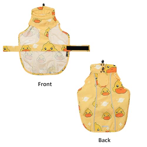 Adjustable Waterproof Dog Raincoat for Dogs (Yellow Duck / XX-Large(55-77lb))