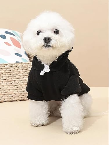 Basic Dog Hoodie Sweatshirt Puppy Sweater Warm Cat Costumes Pet Clothes for Chihuahua Puppy Kitten Small Medium Dogs Black and Grey X (X-Large / Black and Grey)