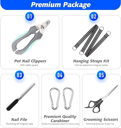 Pet Grooming Hammock (XL for X-Large Dogs 80LB / Blue)