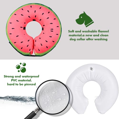 Inflatable Dog Cone Collar for After Surgery (Watermelon / Small (Neck: 6"-11"))